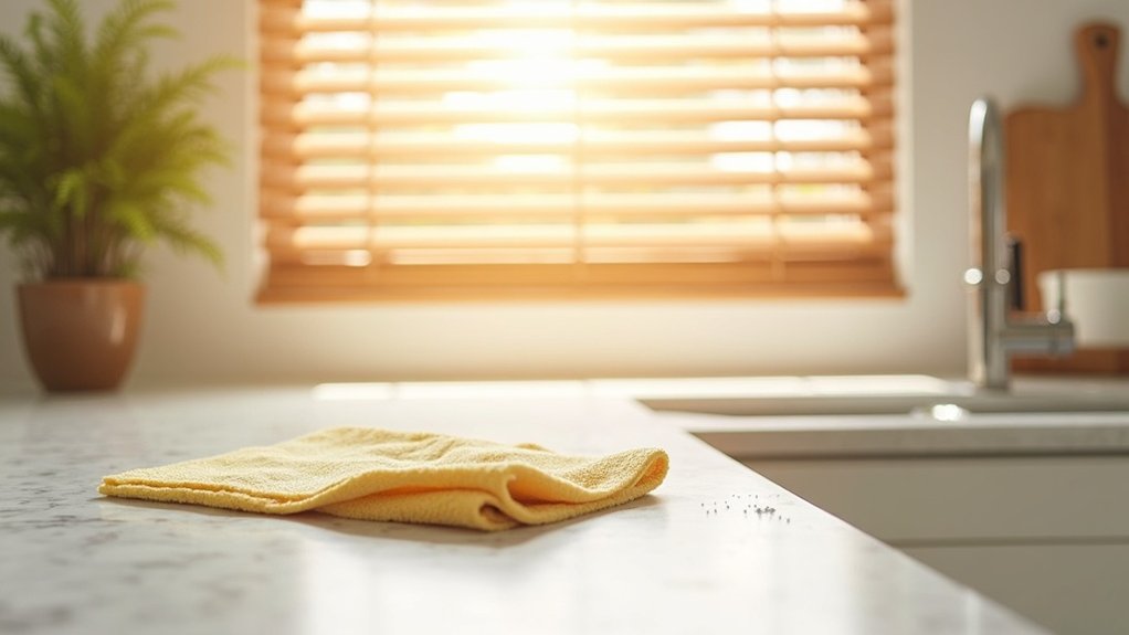 clean faux wood blinds