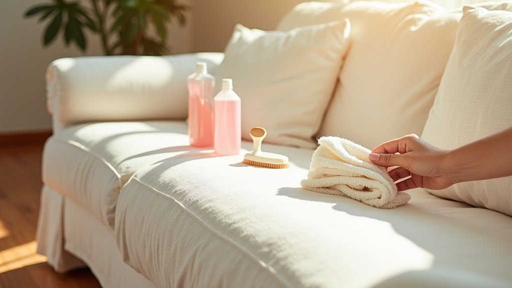 clean linen sofa properly