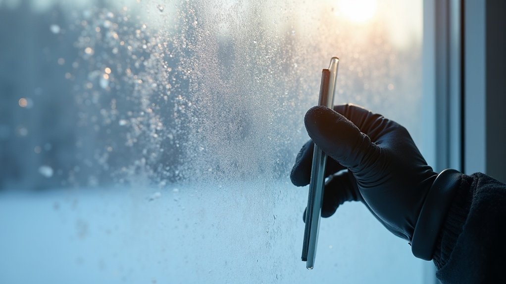 cleaning frosted glass windows