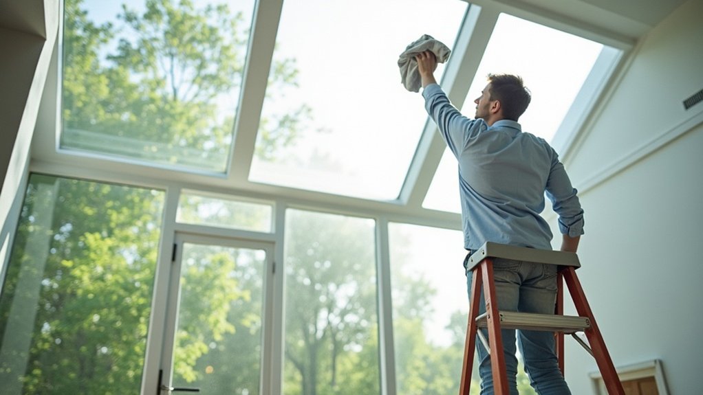 cleaning high windows effectively
