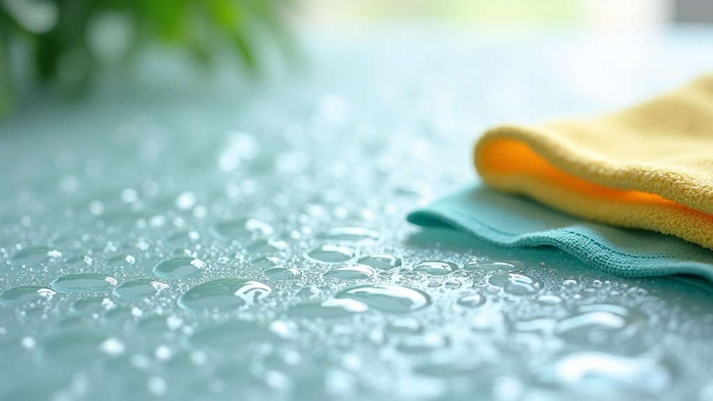 cleaning textured glass surfaces