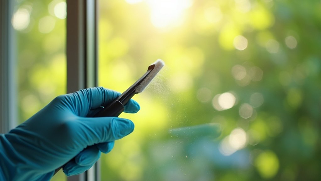 cleaning window pane gaps