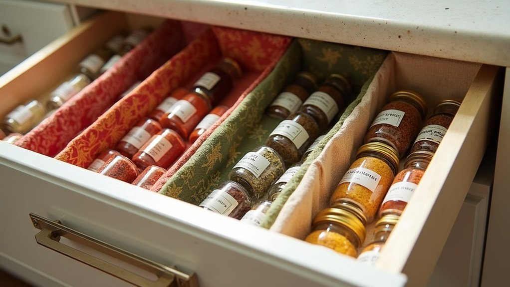 organized spice drawer solutions