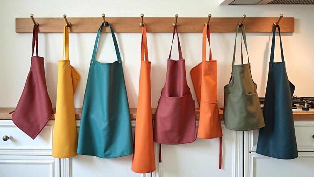 stylish kitchen apron organization